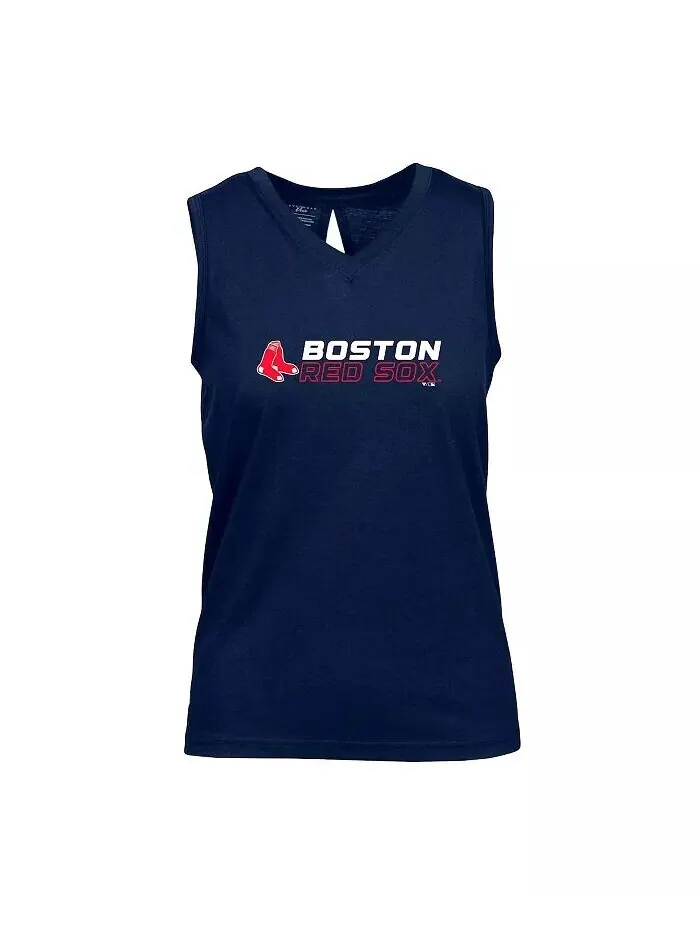 Женская темно-синяя майка Boston Red Sox Paisley Chase с v-образным вырезом Levelwear