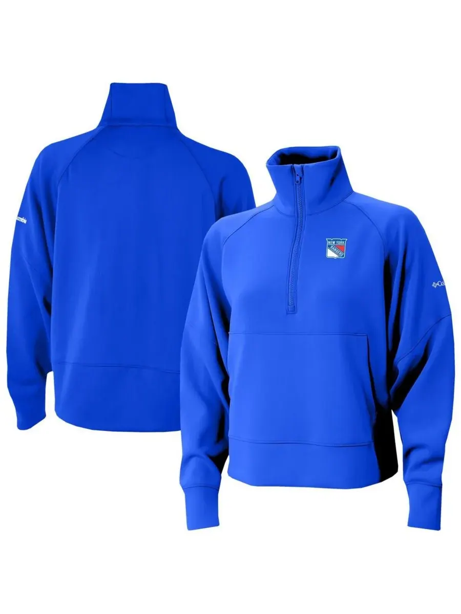 Columbia Женская синяя толстовка с рукавами реглан и половинной молнией New York Rangers Wickhams