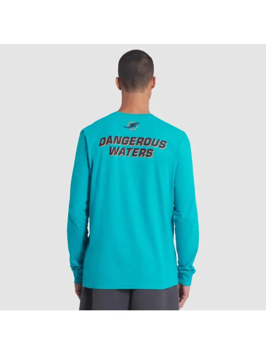 Nike Мужская футболка с длинным рукавом Turbo green Miami Dolphins 2025 Rivalries Collection — изображение 2 из 3, голубой