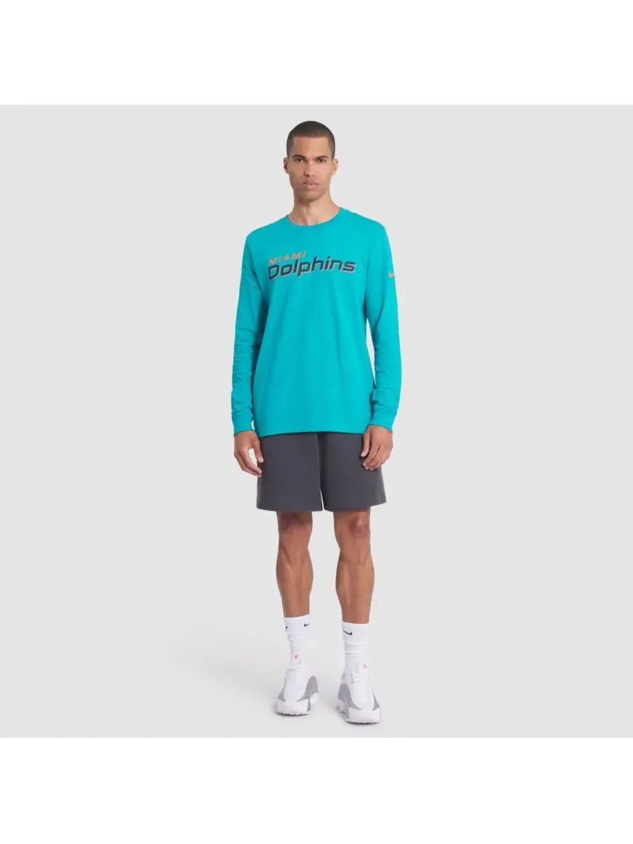 Nike Мужская футболка с длинным рукавом Turbo green Miami Dolphins 2025 Rivalries Collection — изображение 3 из 3, голубой