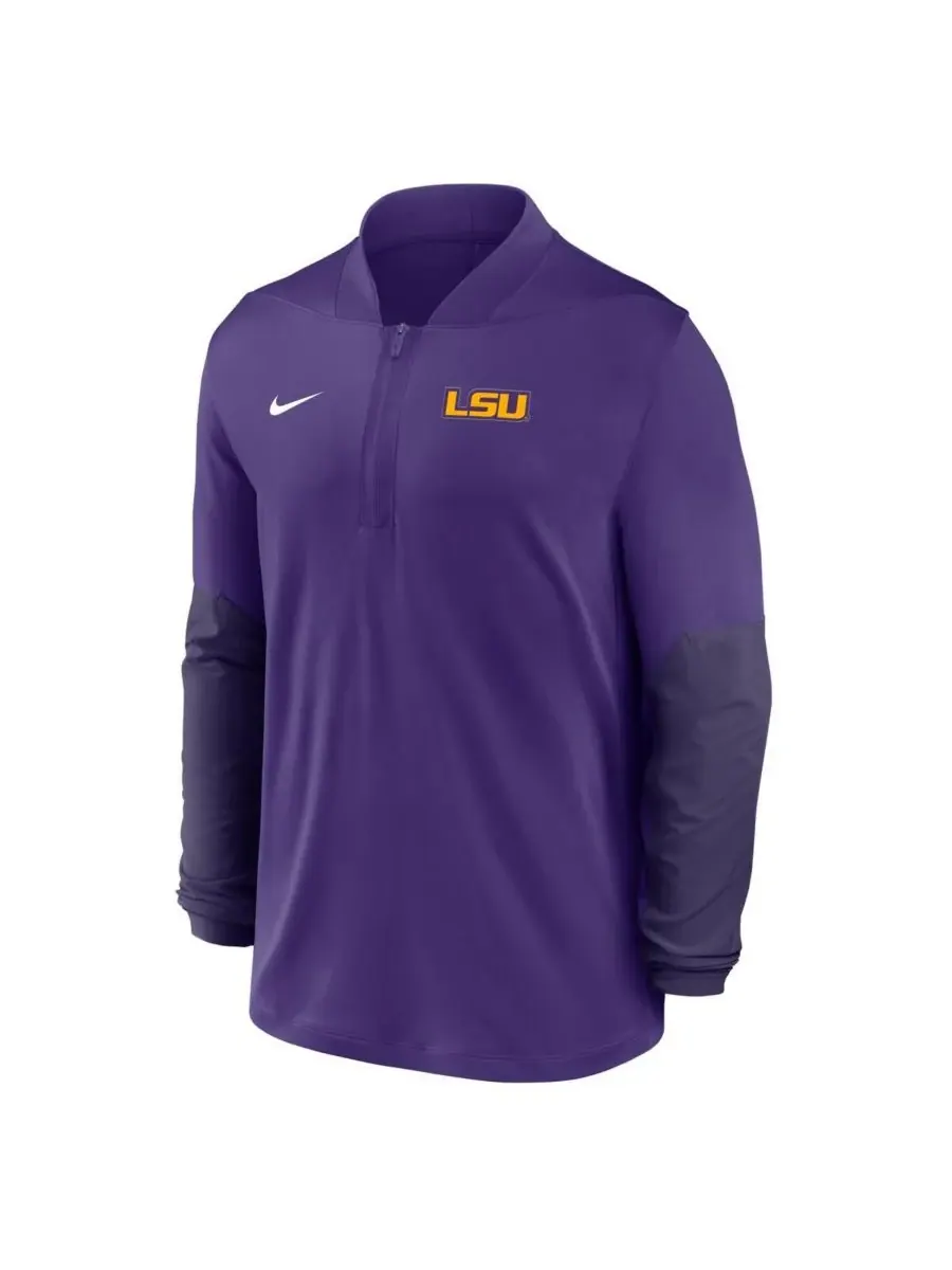Nike Мужская фиолетовая толстовка с застежкой-молнией до середины груди LSU Tigers One Goal — изображение 2 из 5, фиолетовый
