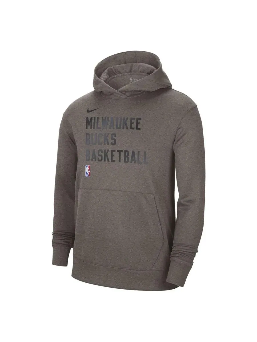 Nike Мужская и женская толстовка с капюшоном оливкового цвета Milwaukee Bucks 2023/24 Performance — изображение 2 из 3
