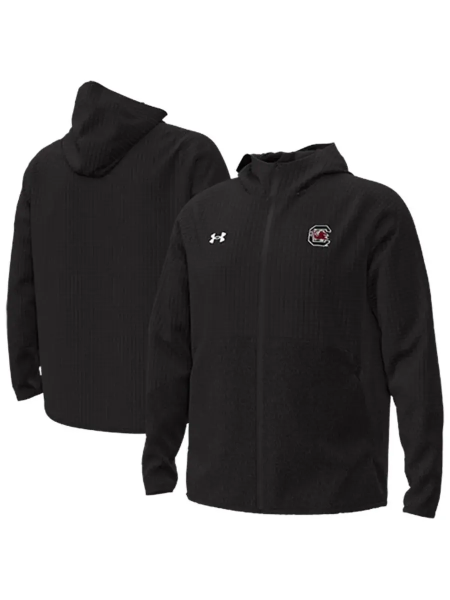 Under Armour Мужская черная куртка-реглан с полной застежкой-молнией South Carolina Gamecocks — изображение 1 из 3, черный