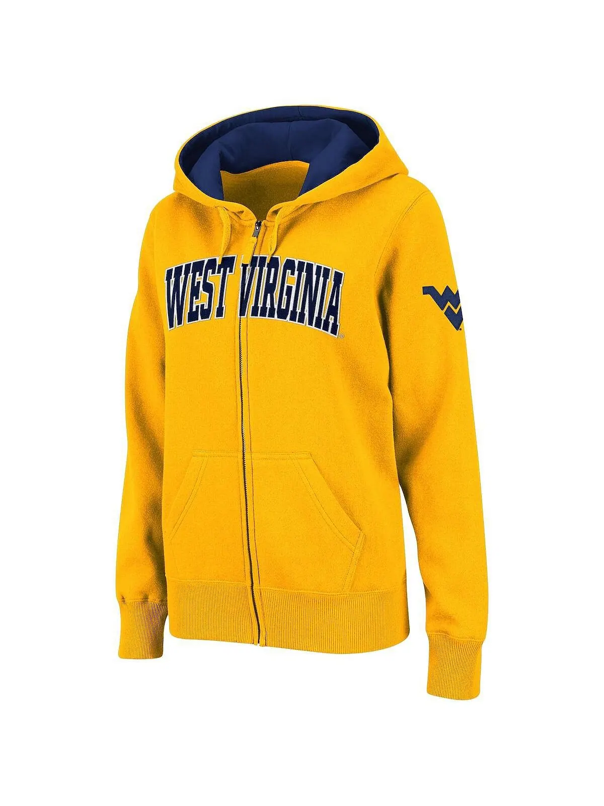Женская толстовка с капюшоном Stadium Athletic Gold West Virginia Mountaineers с молнией во всю — изображение 2 из 3, золото