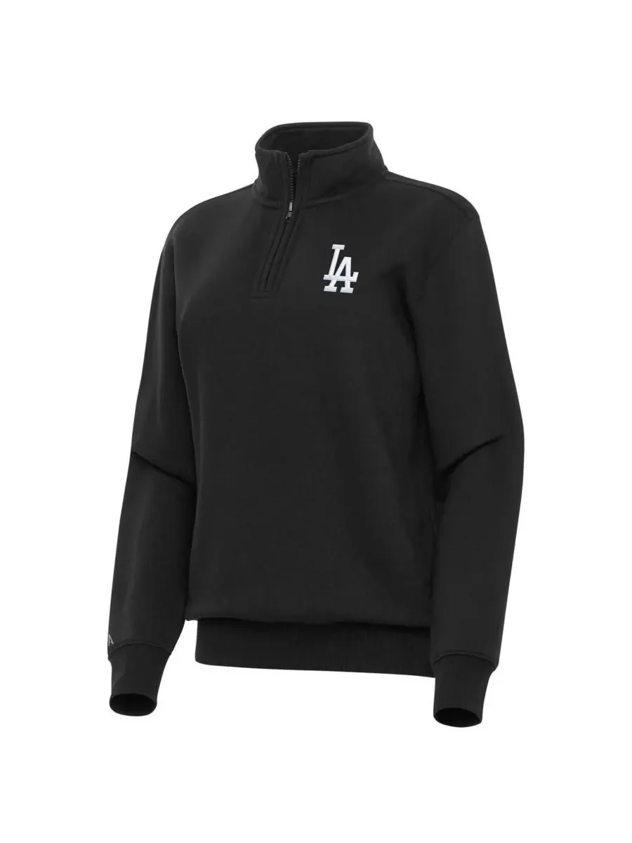 Antigua Женская черная толстовка на молнии с символикой Los Angeles Dodgers Victory — изображение 1 из 1, черный