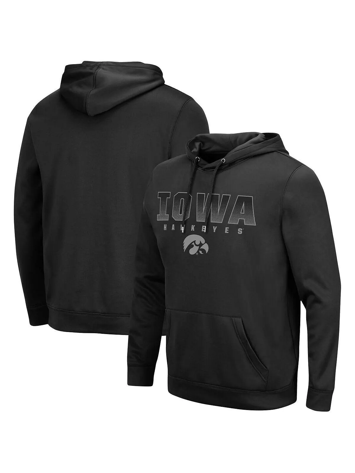 Мужской черный пуловер с капюшоном Iowa Hawkeyes Blackout 3.0 Colosseum — изображение 1 из 2