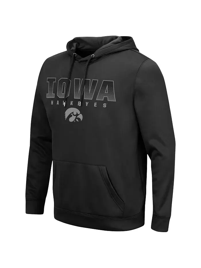 Мужская черная толстовка Iowa Hawkeyes Blackout 3.0 с капюшоном Colosseum — изображение 2 из 2