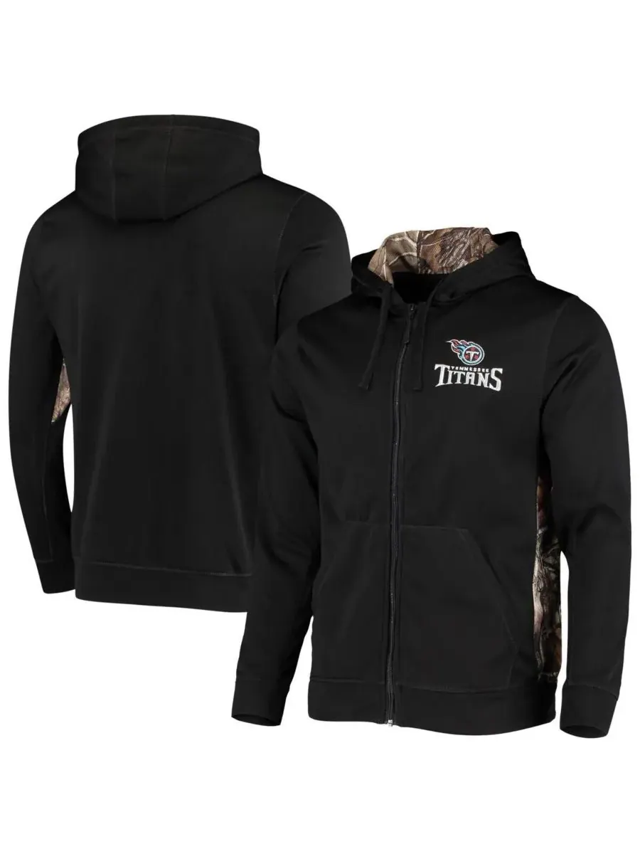 Dunbrooke Мужская черная толстовка на молнии с камуфляжным рисунком Realtree Tennessee Titans Decoy — изображение 1 из 1