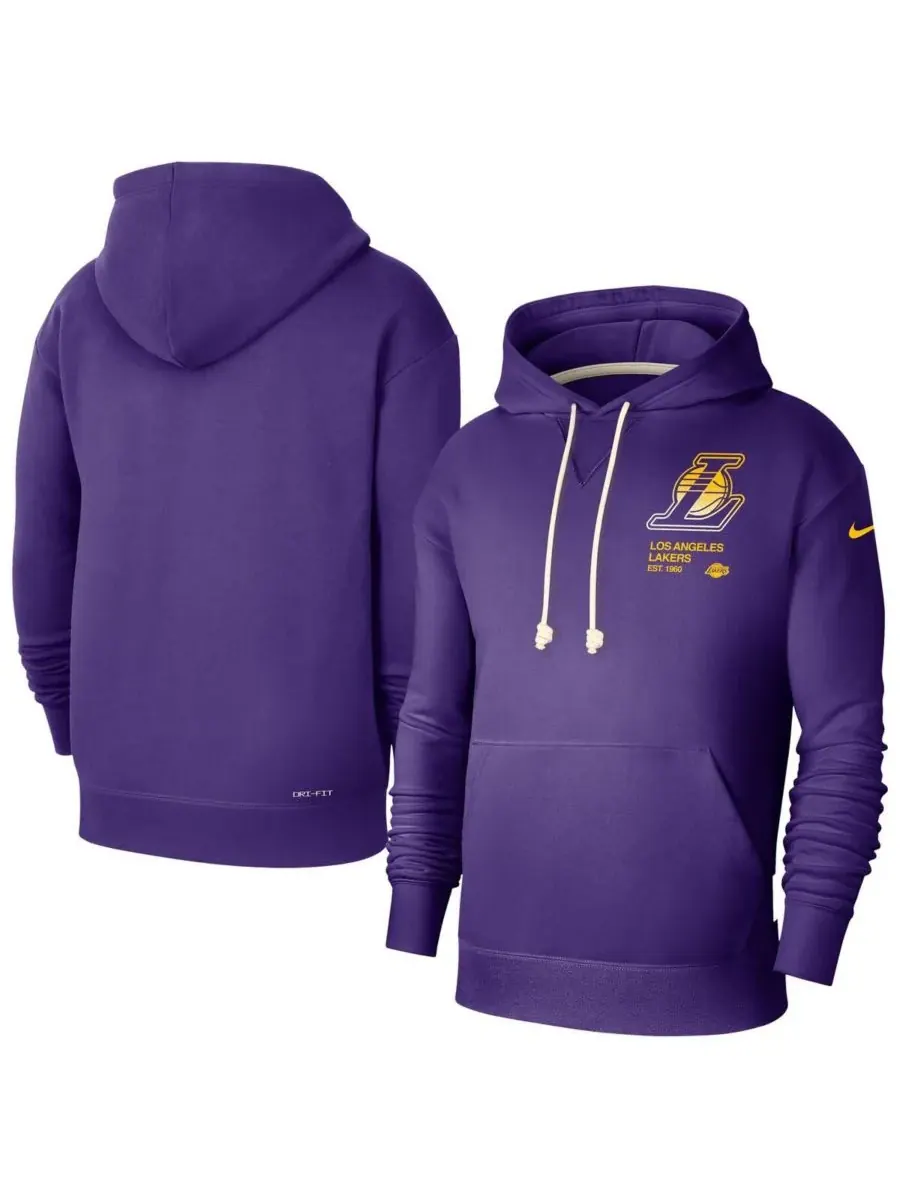 Nike Мужская фиолетовая толстовка с капюшоном Los Angeles Lakers Courtside Standard Issue Premium — изображение 1 из 3
