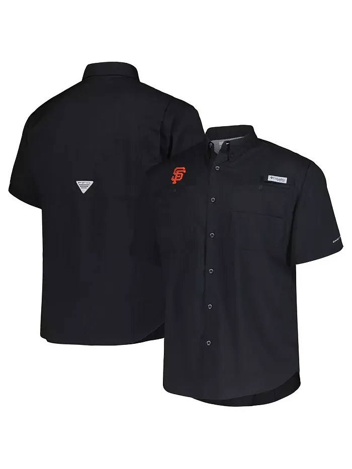 Мужская черная рубашка на пуговицах San Francisco Giants Tamiami Omni-Shade Columbia — изображение 1 из 4