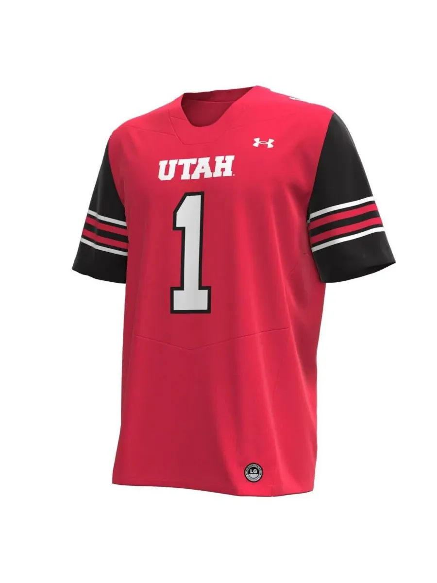 Мужская футбольная майка №1 команды Utah Utes (реплика) Under Armour — изображение 3 из 3, красный