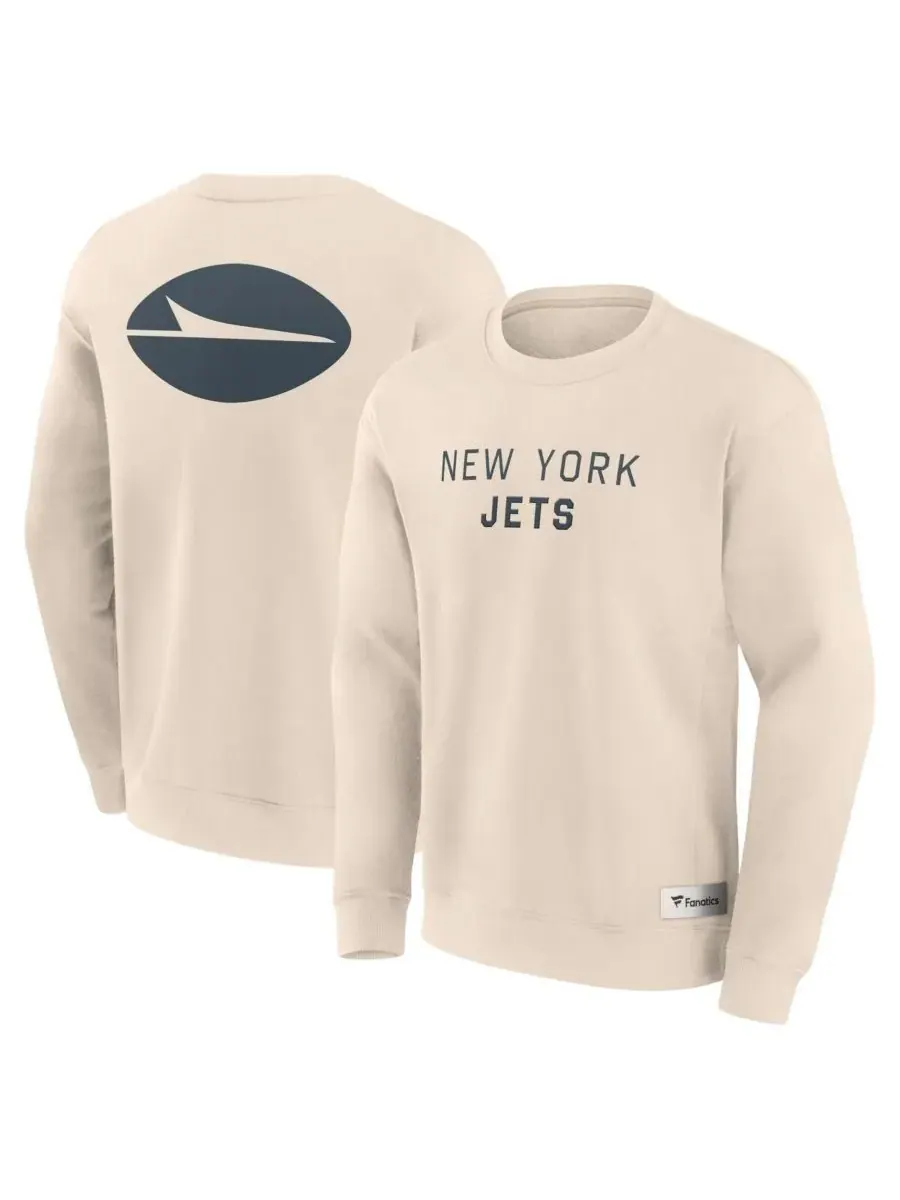 Fanatics Мужская кремовая толстовка с надписью New York Jets Elements Future Ground — изображение 1 из 3, бежевый