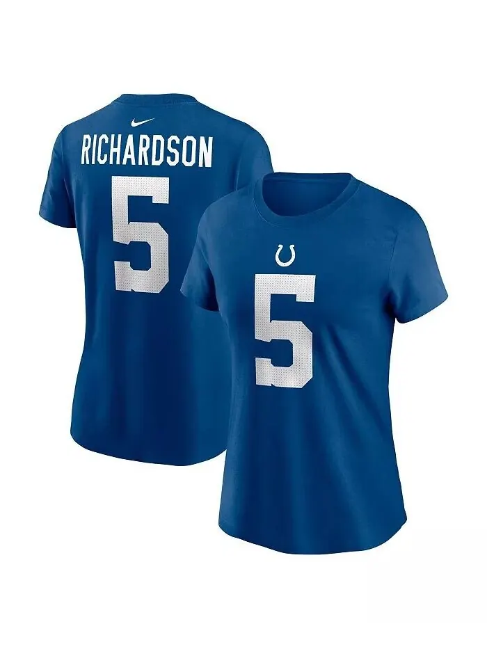 Женская футболка с именем и номером игрока Энтони Ричардсона Royal Indianapolis Colts 2023 драфта — изображение 1 из 3