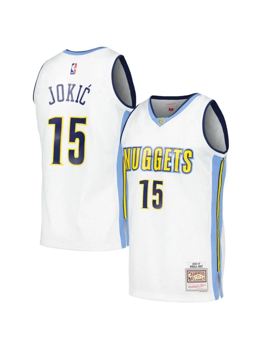 Mitchell & Ness Мужская белая футболка Николы Йокича Denver Nuggets сезона 2016/17 в стиле ретро — изображение 1 из 4, белый
