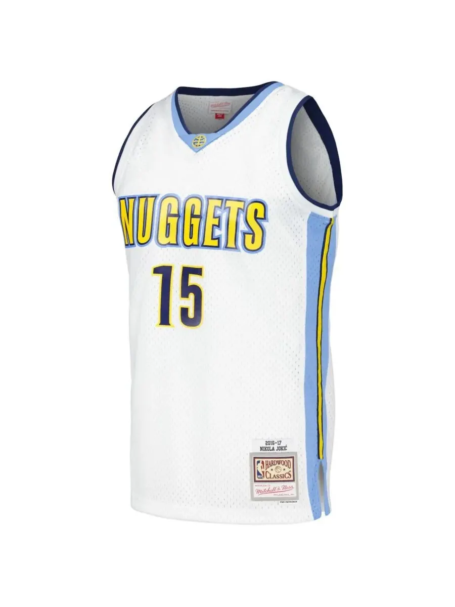 Mitchell & Ness Мужская белая футболка Николы Йокича Denver Nuggets сезона 2016/17 в стиле ретро — изображение 3 из 4, белый