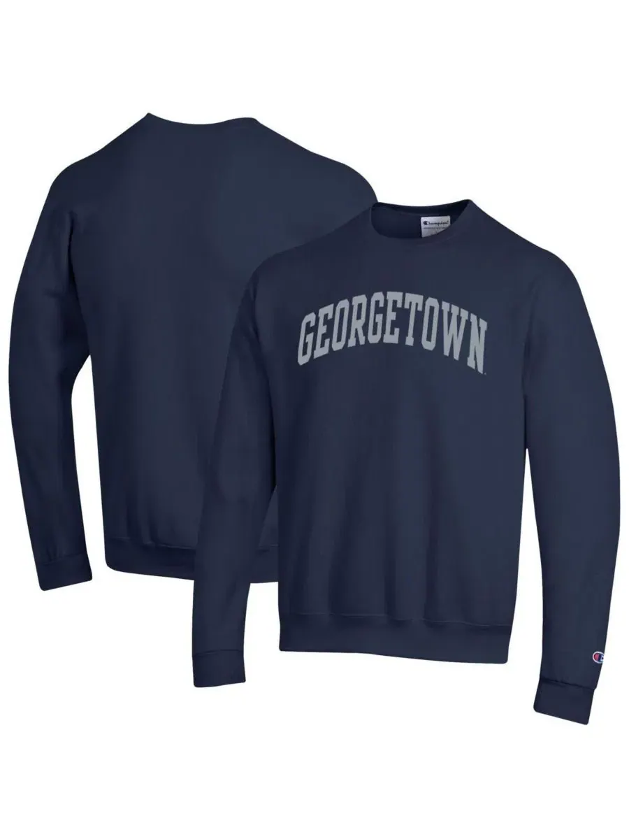 Мужская темно-синяя флисовая толстовка Georgetown Hoyas Basic Arch Champion — изображение 1 из 3, темно-синий