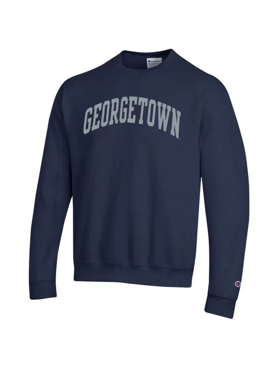 Мужская темно-синяя флисовая толстовка Georgetown Hoyas Basic Arch Champion — изображение 2 из 3, темно-синий