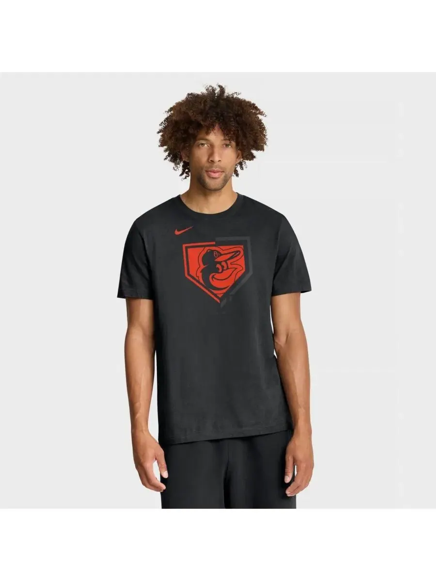 Мужская черная футболка с изображением символики команды Baltimore Orioles Nike — изображение 1 из 4, черный