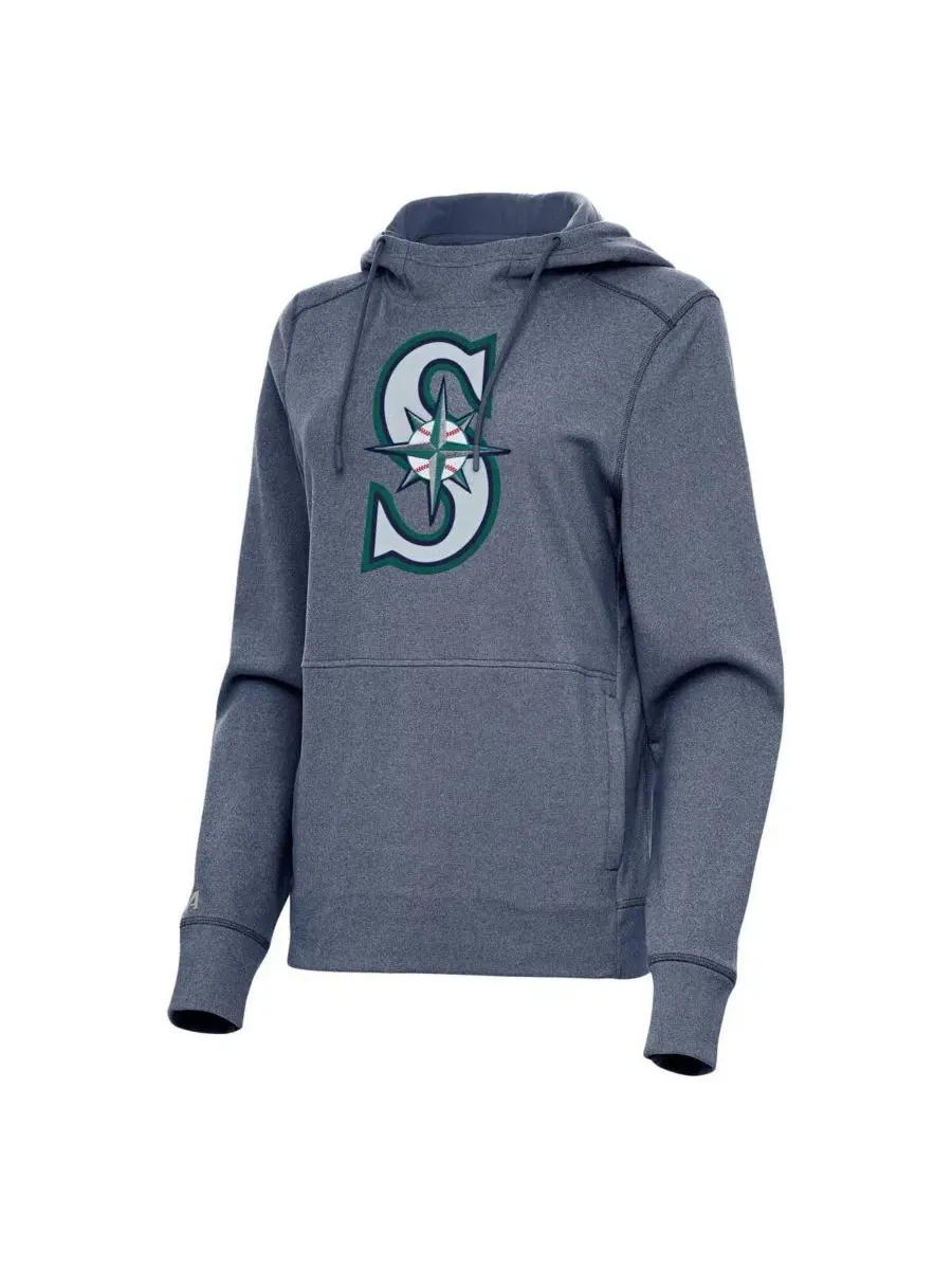 Женская толстовка с капюшоном Seattle Mariners Justice цвета «серый меланж» Antigua — изображение 1 из 1, темно-синий
