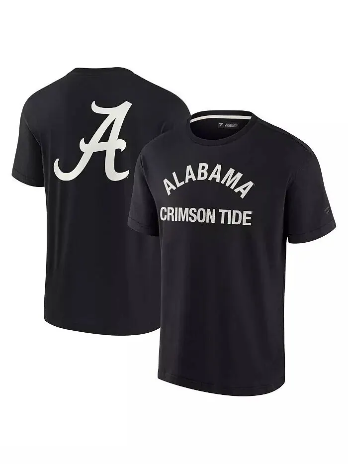 Мужская и женская черная футболка Alabama Crimson Tide Super Soft с коротким рукавом Fanatics — изображение 1 из 3