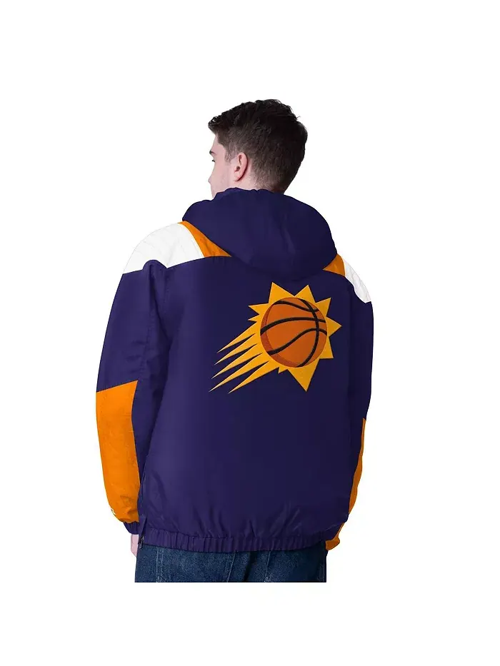 Мужская фиолетово-оранжевая полузастегивающаяся толстовка Phoenix Suns Charger Starter — изображение 2 из 2