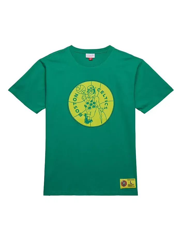Мужская футболка Kelly Green Boston Celtics Hardwood Classics Neon Nights Premium Mitchell & Ness — изображение 2 из 3