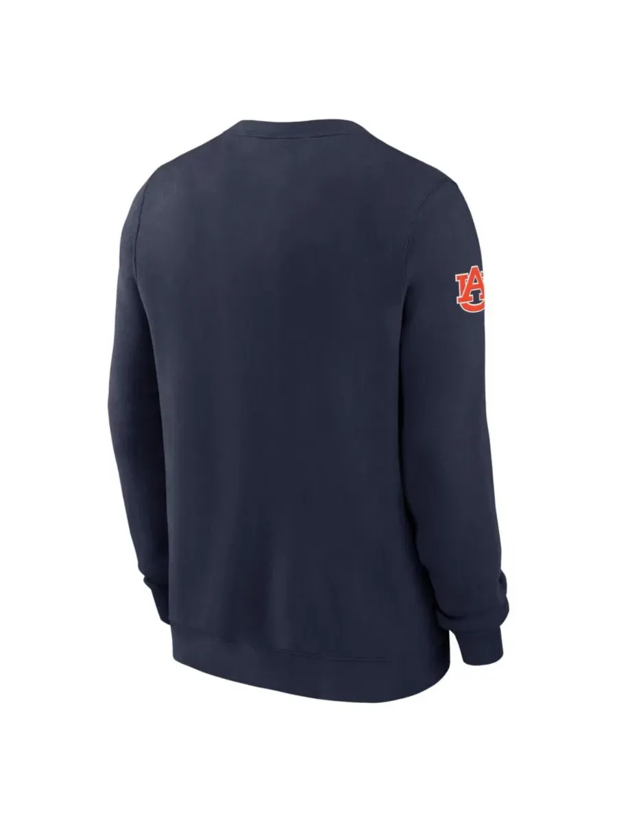Свитшот с длинным рукавом Auburn Tigers 2026 Sideline Club Nike — изображение 2 из 5, темно-синий