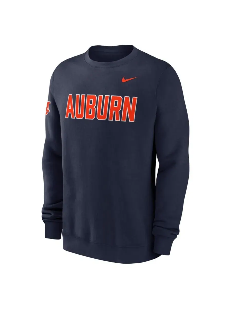 Свитшот с длинным рукавом Auburn Tigers 2026 Sideline Club Nike — изображение 3 из 5, темно-синий