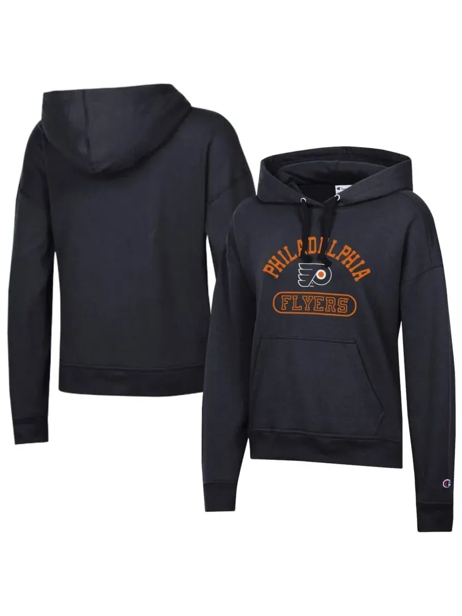 Худи с капюшоном с принтом Arched Pill Box Philadelphia Flyers Champion — изображение 1 из 3, черный
