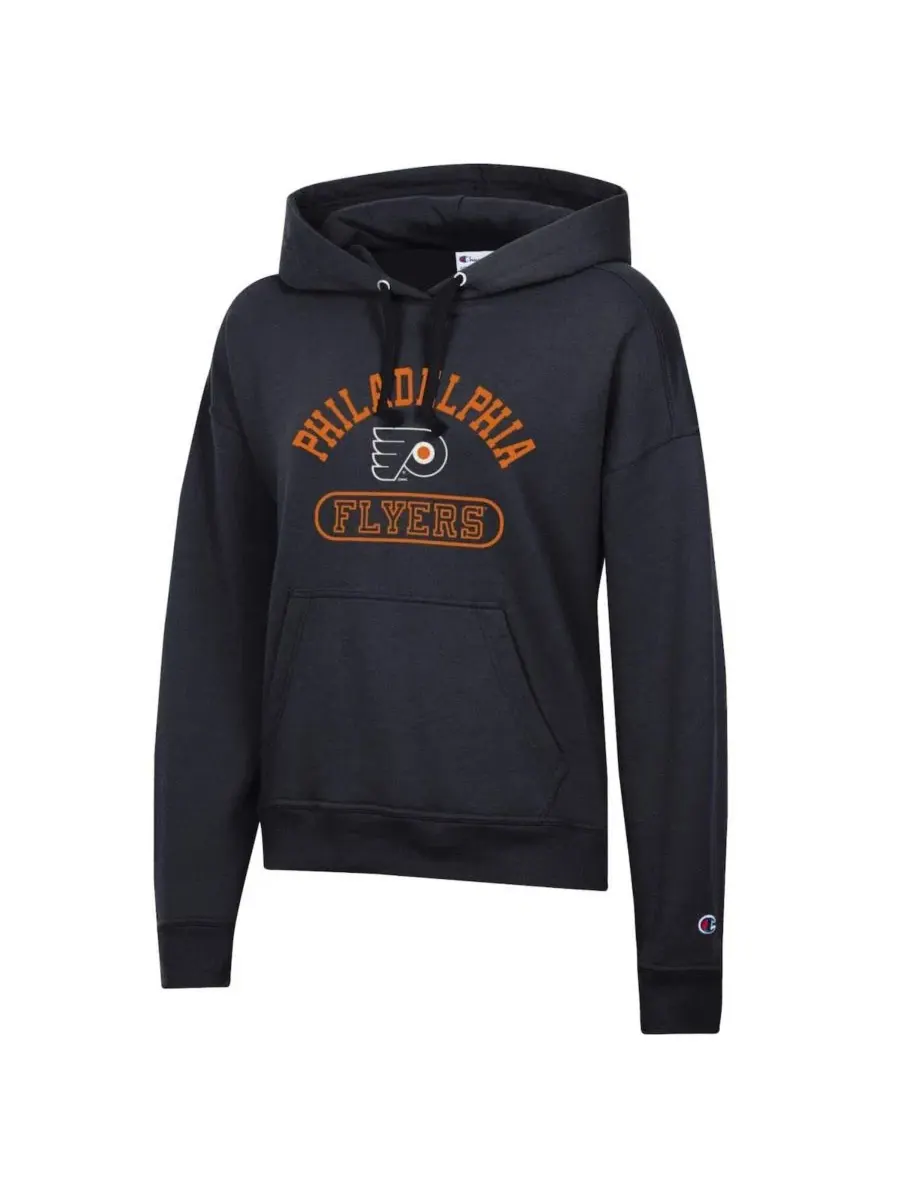 Худи с капюшоном с принтом Arched Pill Box Philadelphia Flyers Champion — изображение 3 из 3, черный