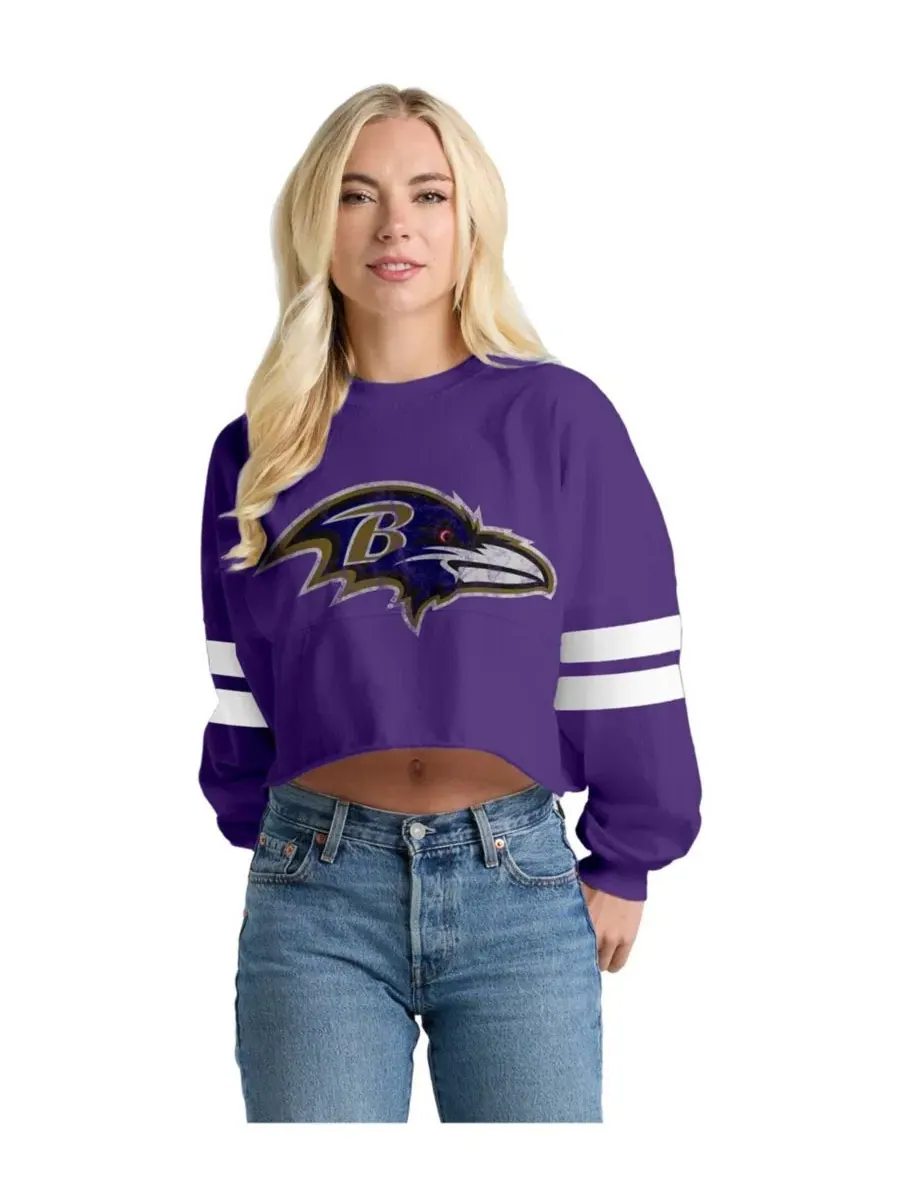 Футболка с длинным рукавом оверсайз с принтом Baltimore Ravens Spirit Jersey — фиолетовый