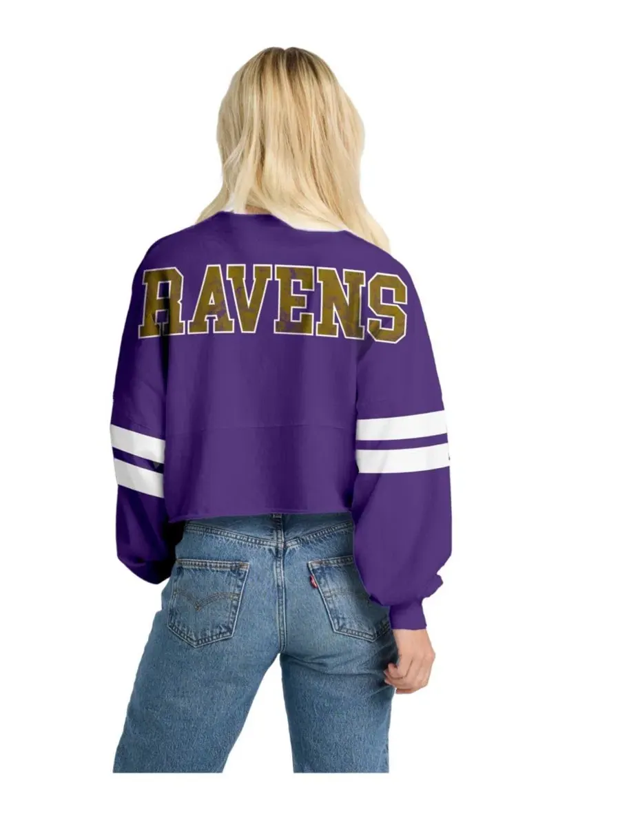 Футболка с длинным рукавом оверсайз с принтом Baltimore Ravens Spirit Jersey — изображение 2 из 2, фиолетовый