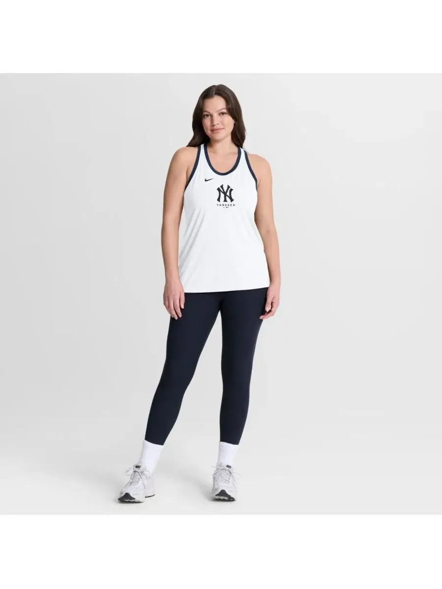 Женская майка-безрукавка New York Yankees Tri-Blend Dri-FIT Racerback Tank Top Nike — изображение 3 из 8, белый