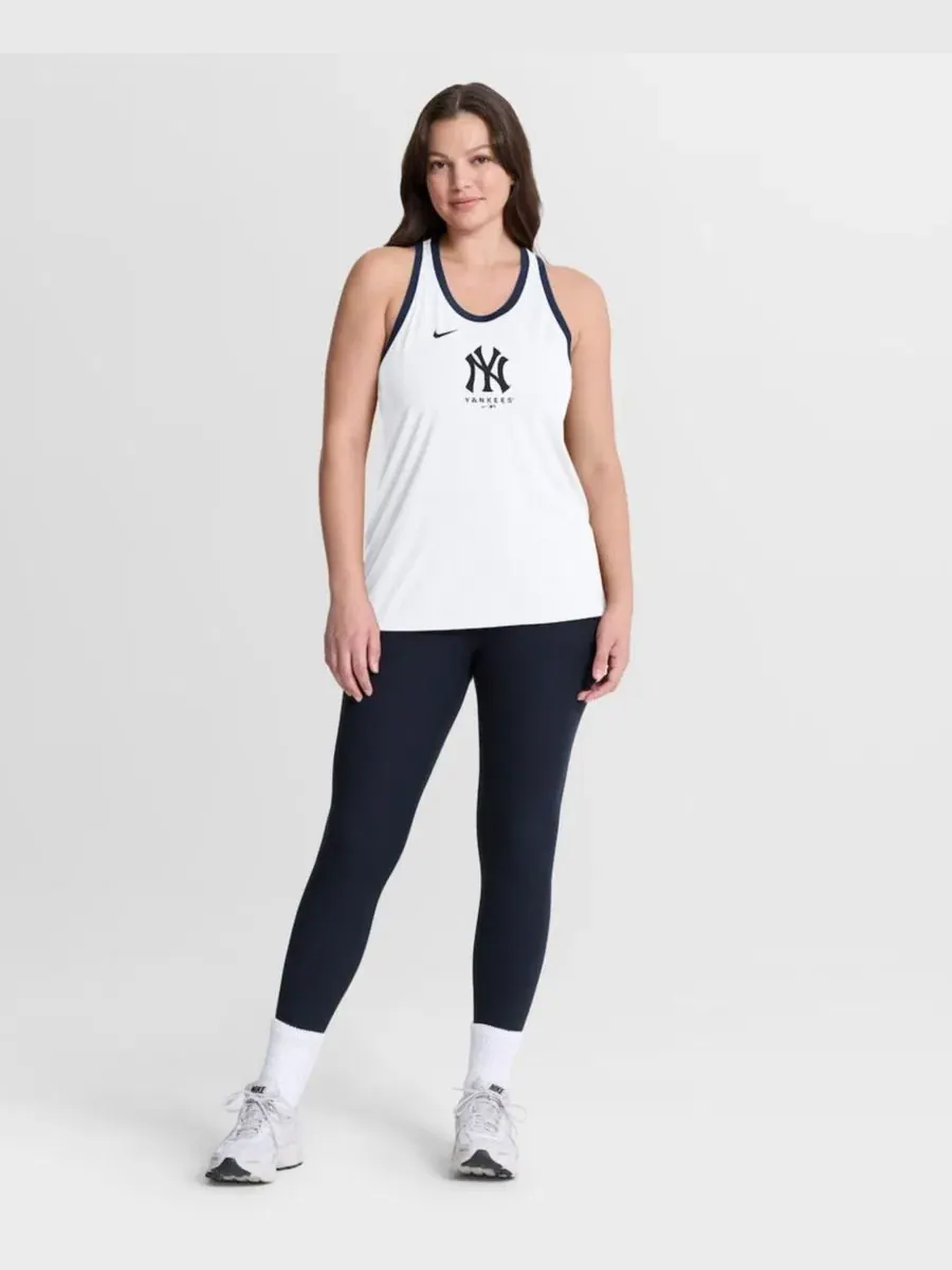 Женская майка-безрукавка New York Yankees Tri-Blend Dri-FIT Racerback Tank Top Nike — изображение 7 из 8, белый