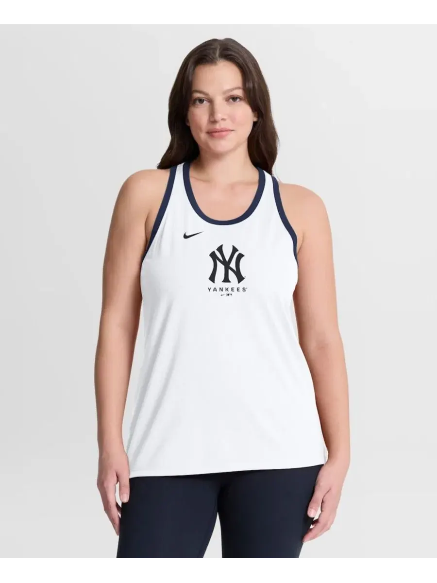 Женская майка-безрукавка New York Yankees Tri-Blend Dri-FIT Racerback Tank Top Nike — изображение 8 из 8, белый
