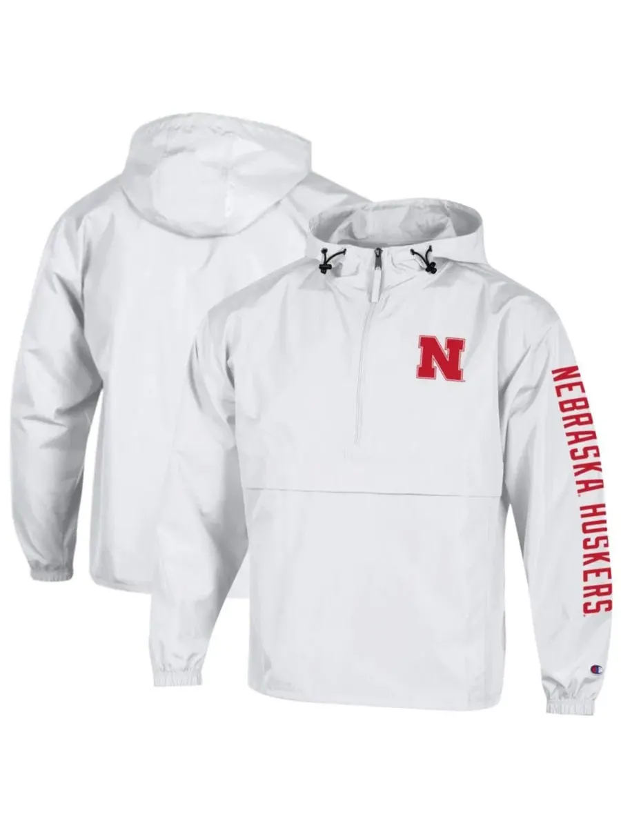 Ветрозащитная куртка-худи на молнии, с капюшоном, мужская Champion, Nebraska Huskers Cloud Packable — изображение 1 из 3