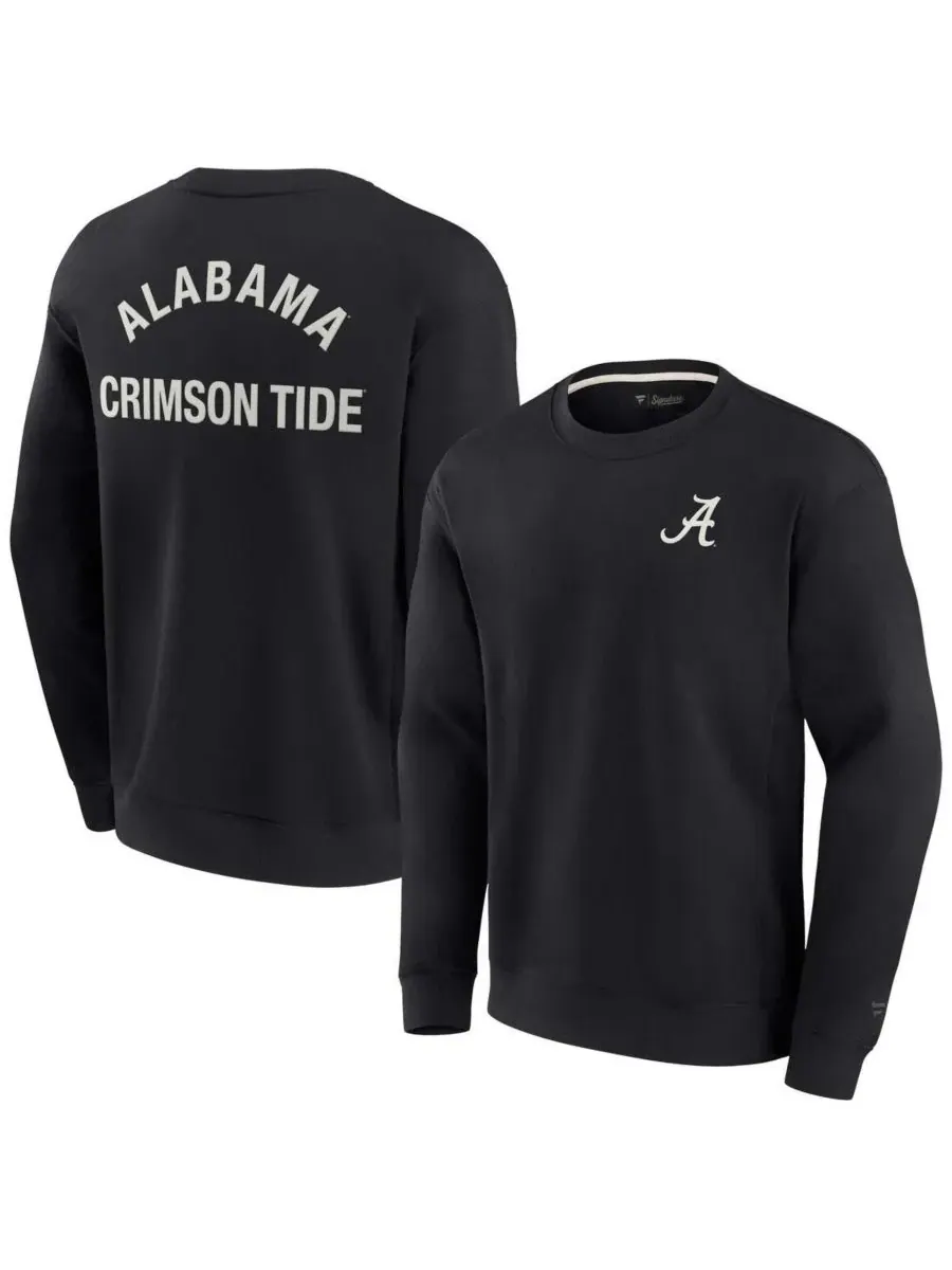 Fanatics Signature Мужская и женская черная толстовка с круглым вырезом "Alabama Crimson Tide" из — изображение 1 из 3