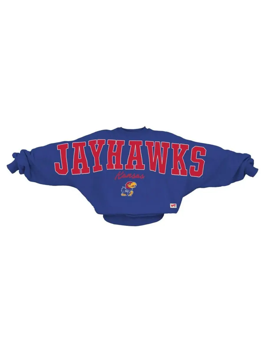 Женская толстовка Royal Kansas Jayhawks Flannigan Oversized Dolman Pullover Sweatshirt Pressbox — изображение 1 из 1