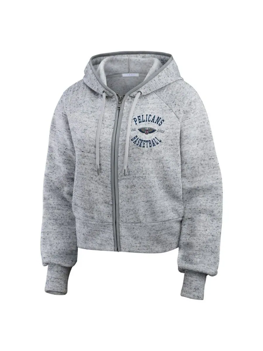 Худи с капюшоном, укороченное, с принтом, New Orleans Pelicans Speckled Radiator WEAR by Erin — изображение 2 из 3, серый
