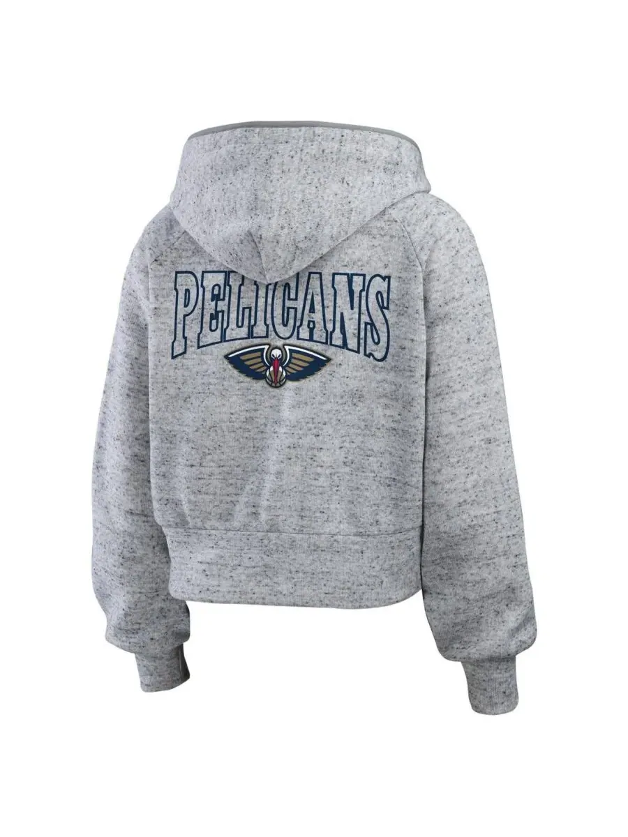 Худи с капюшоном, укороченное, с принтом, New Orleans Pelicans Speckled Radiator WEAR by Erin — изображение 3 из 3, серый
