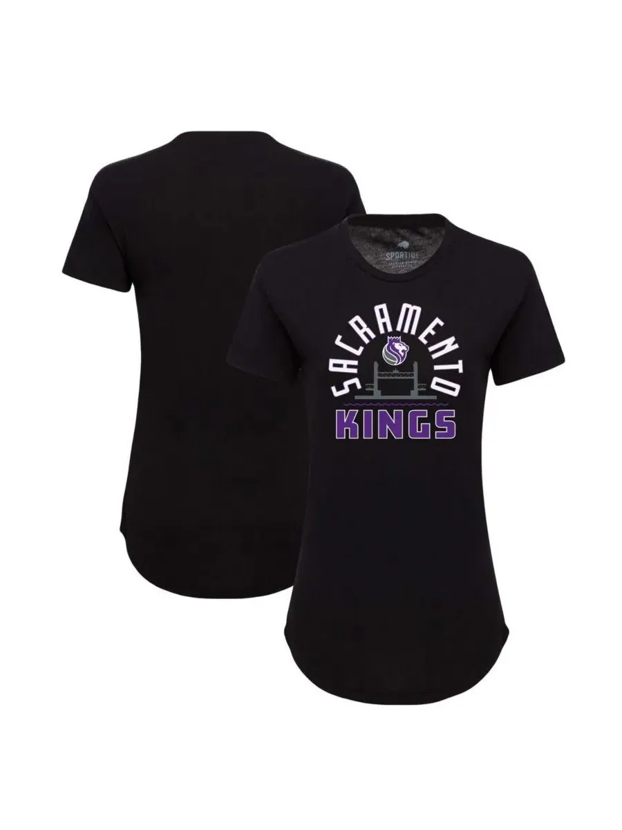 Футболка женская с принтом Sacramento Kings Phoebe Super Soft Sportiqe — черный
