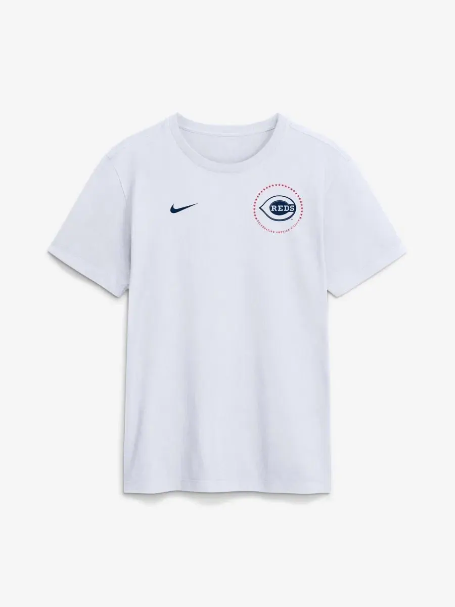 Футболка с коротким рукавом Cincinnati Reds Celebrating America's 250th Logo Nike — изображение 3 из 3, белый