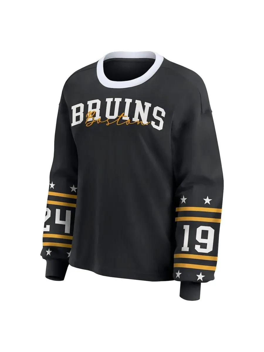 Футболка с длинным рукавом с принтом Boston Bruins WEAR by Erin Andrews — изображение 2 из 5, черный