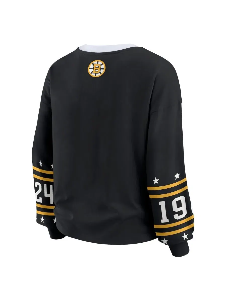 Футболка с длинным рукавом с принтом Boston Bruins WEAR by Erin Andrews — изображение 3 из 5, черный
