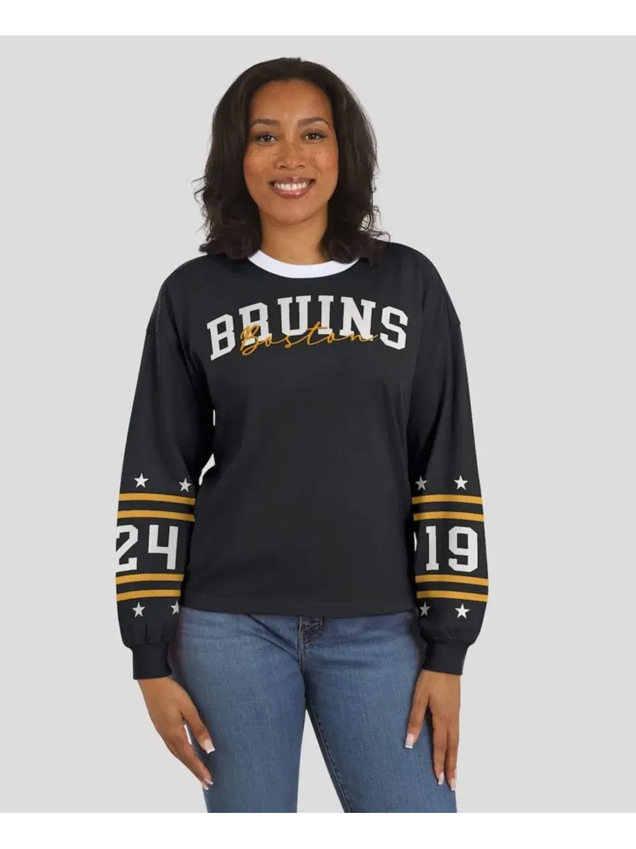 Футболка с длинным рукавом с принтом Boston Bruins WEAR by Erin Andrews — изображение 4 из 5, черный