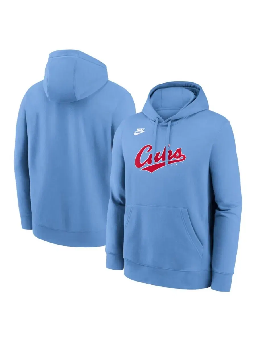 Худи с принтом Chicago Cubs Cooperstown Collection Wordmark Club Nike — изображение 1 из 3, светлый синий