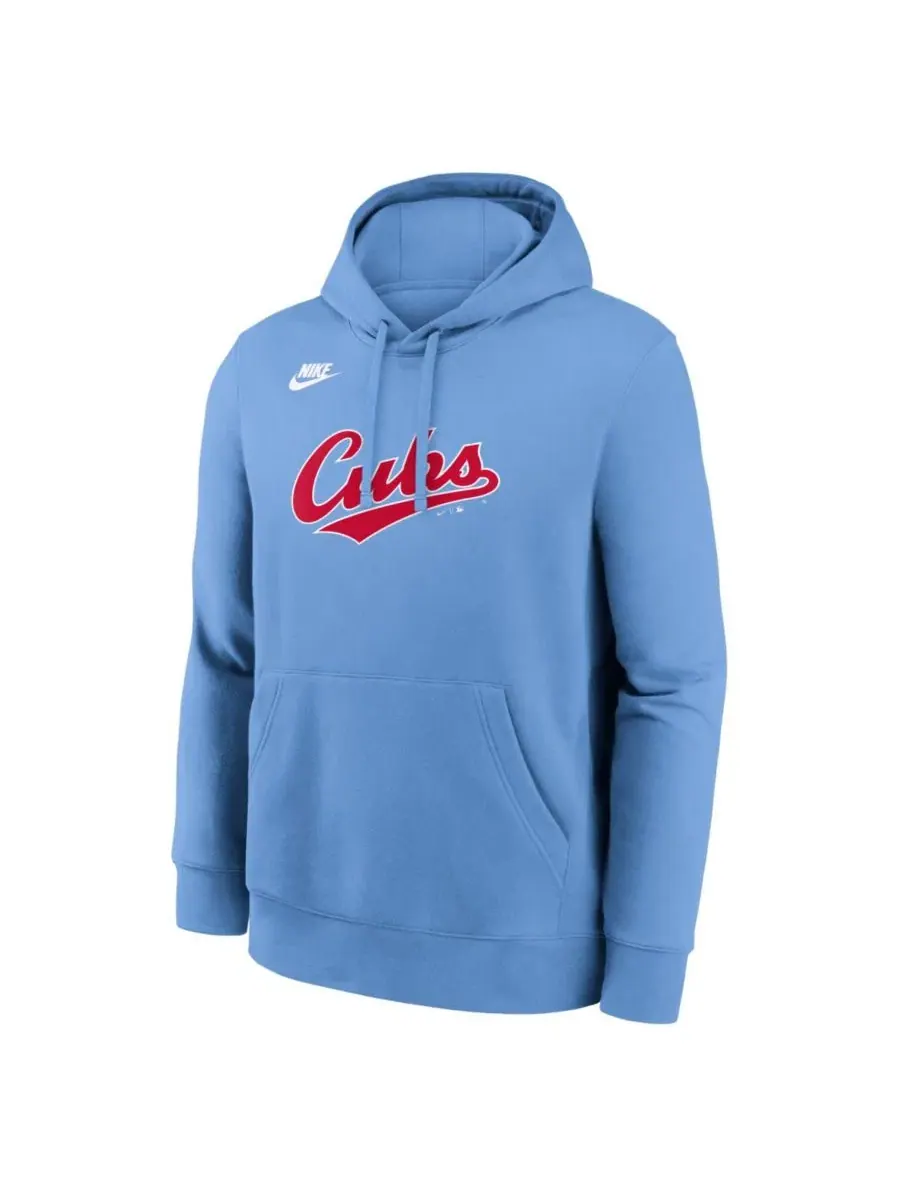 Худи с принтом Chicago Cubs Cooperstown Collection Wordmark Club Nike — изображение 3 из 3, светлый синий