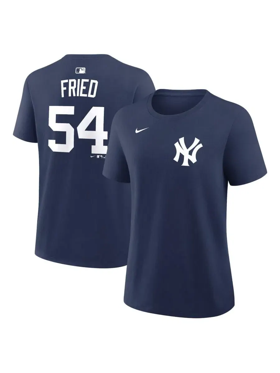 Футболка с принтом и номером игрока Max Fried Nike — изображение 1 из 3, темно-синий