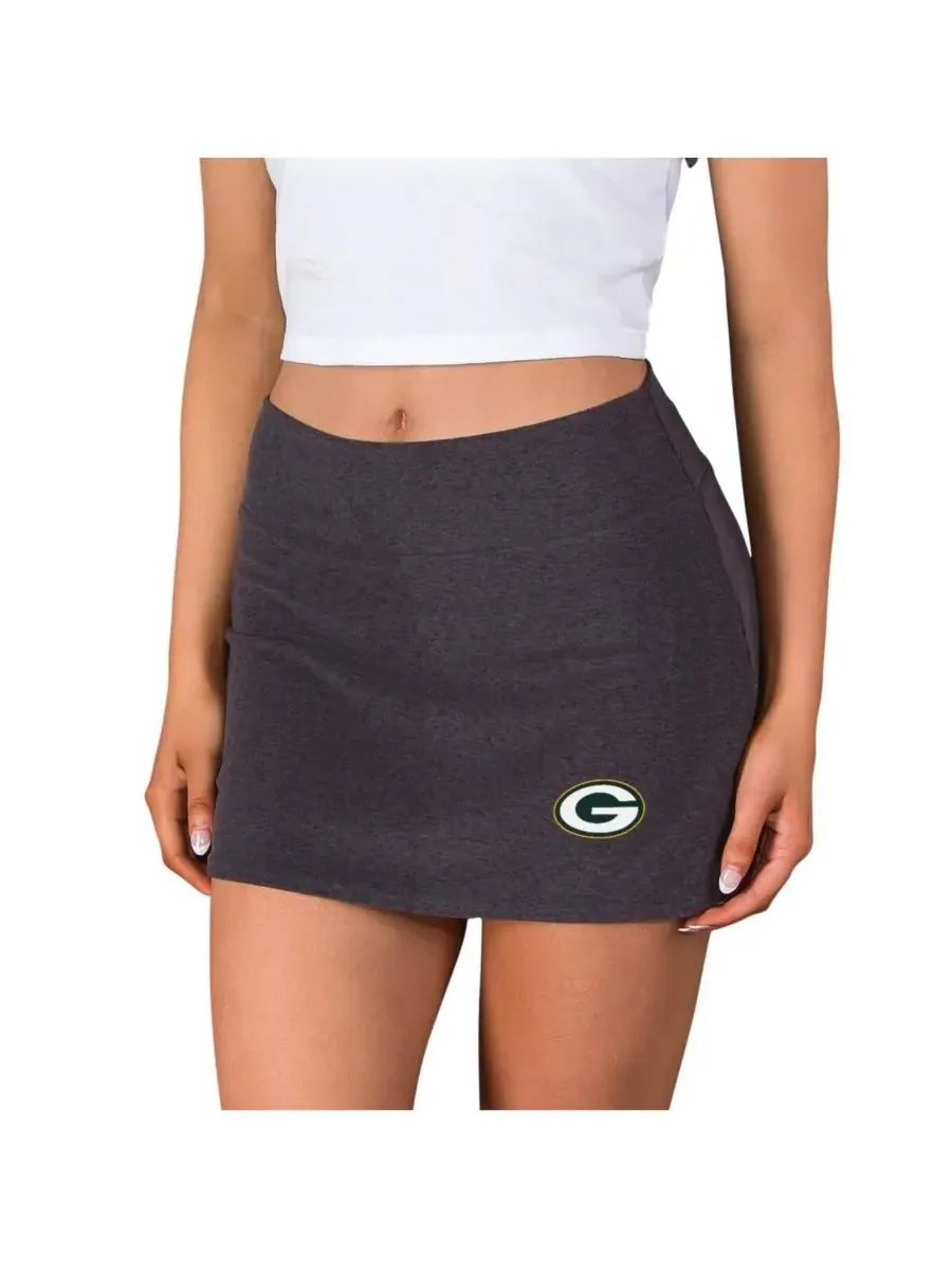 Concepts Sport Женская вязаная юбка-шорты Centerline цвета "Green Bay Packers" угольного цвета — изображение 1 из 2