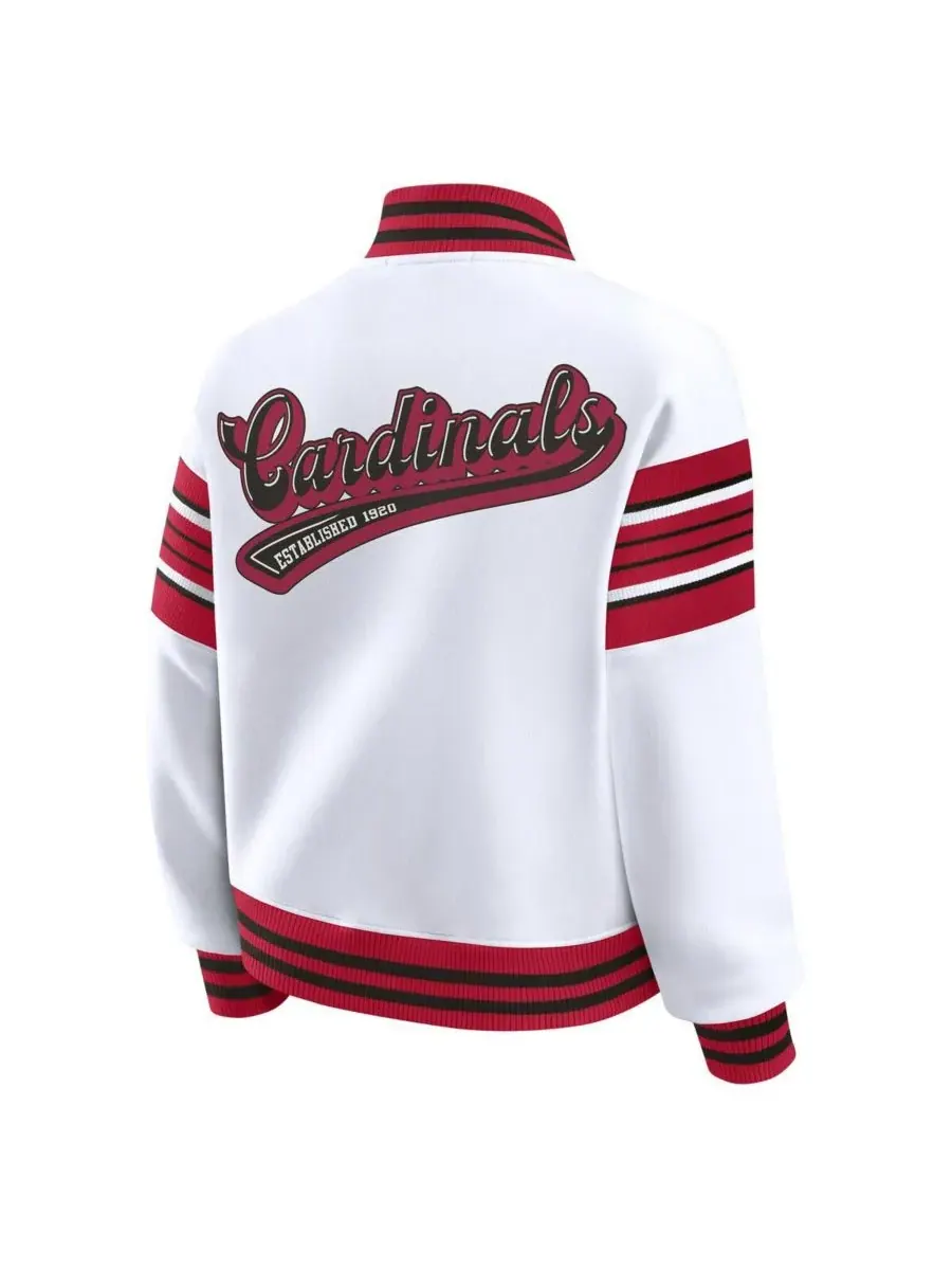 WEAR by Erin Andrews Женская белая флисовая толстовка-куртка Arizona Cardinals на кнопках — изображение 3 из 3, белый
